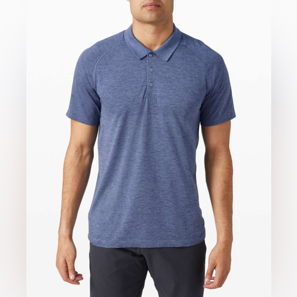 EUC Lululemon Metal Vent Tech Polo 2.0 Shirt - Blue Midnight Shadow XXL Men’s